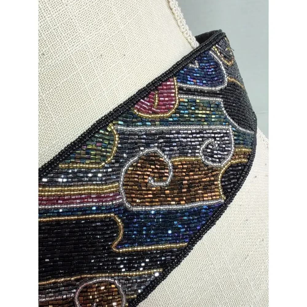 Vtg Hand Made Heavy Beaded Belt NEW Boho Evening 33' Long Retro 90's Y2k Festivl